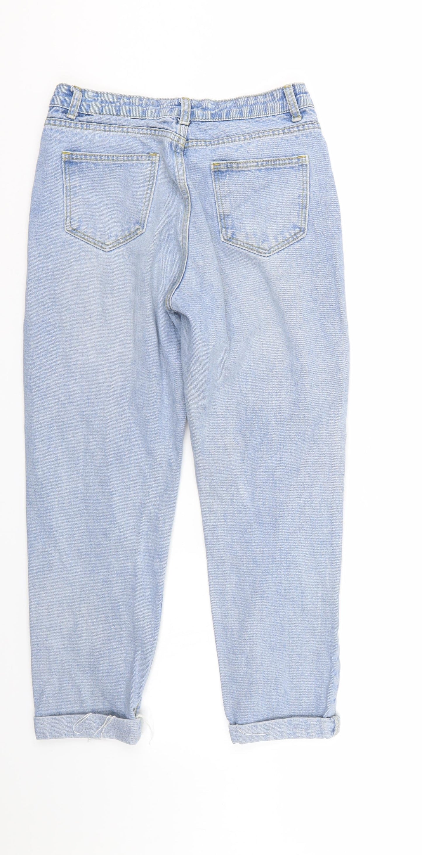 Womens UK Size XS Shien Regular Fit Cropped Blue Jeans