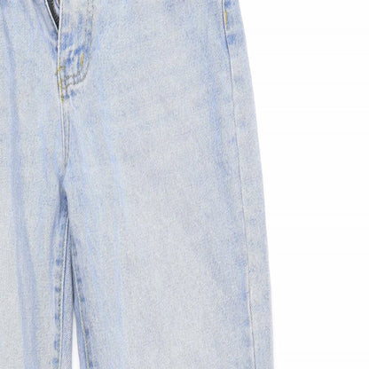Womens UK Size XS Shien Regular Fit Cropped Blue Jeans