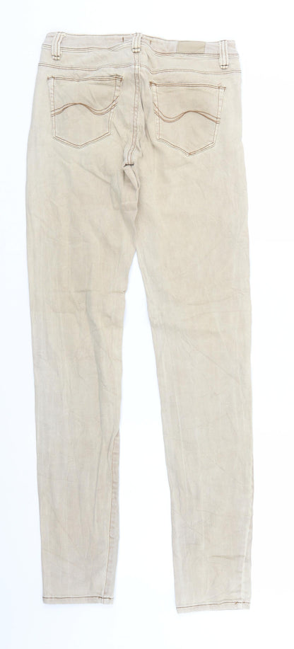 Womens UK Size 8 TALLY WEiJL Regular Fit Straight Beige Jeans