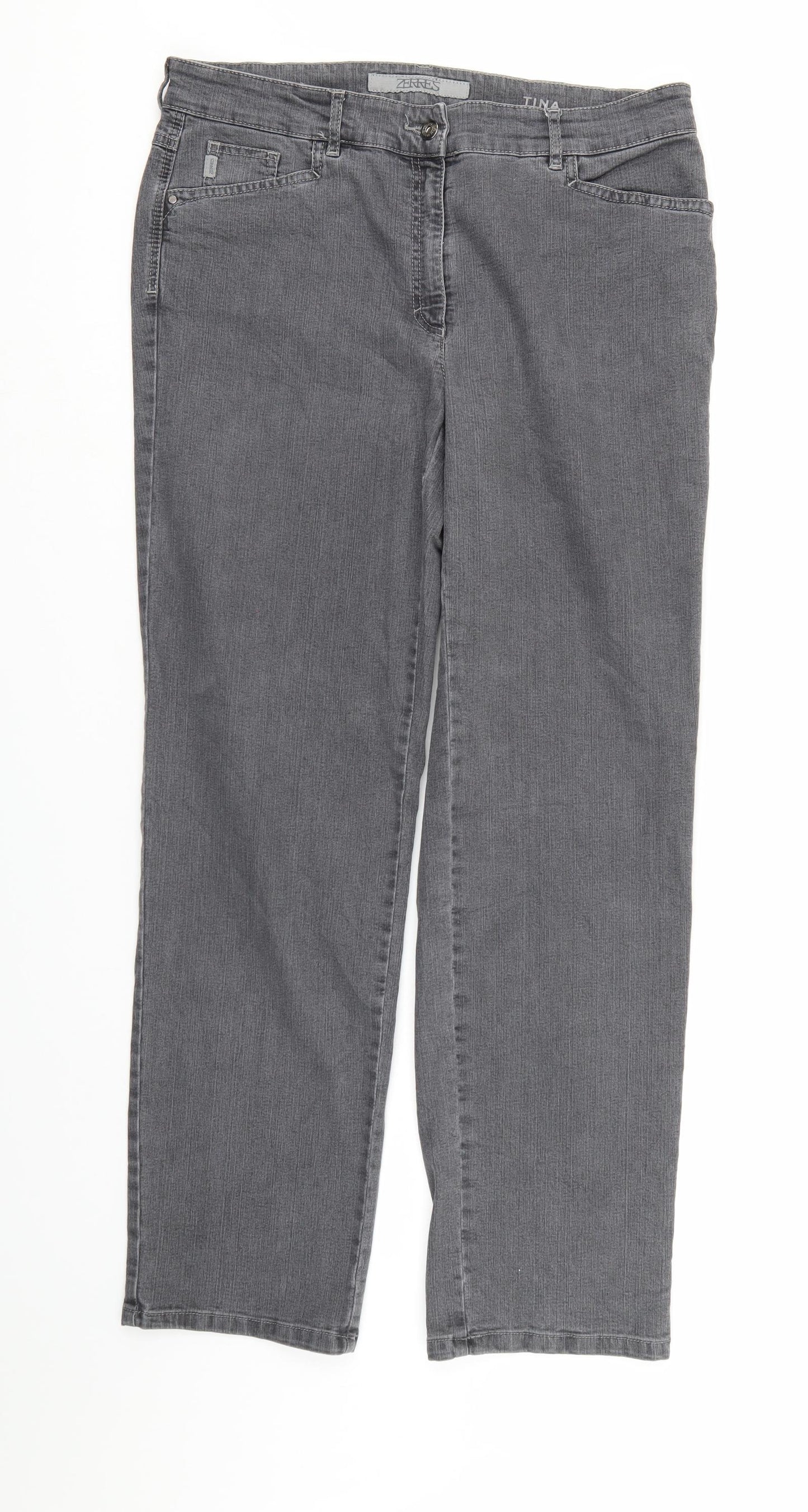 Womens UK Size 14 ZERRES Regular Fit Skinny Grey Jeans