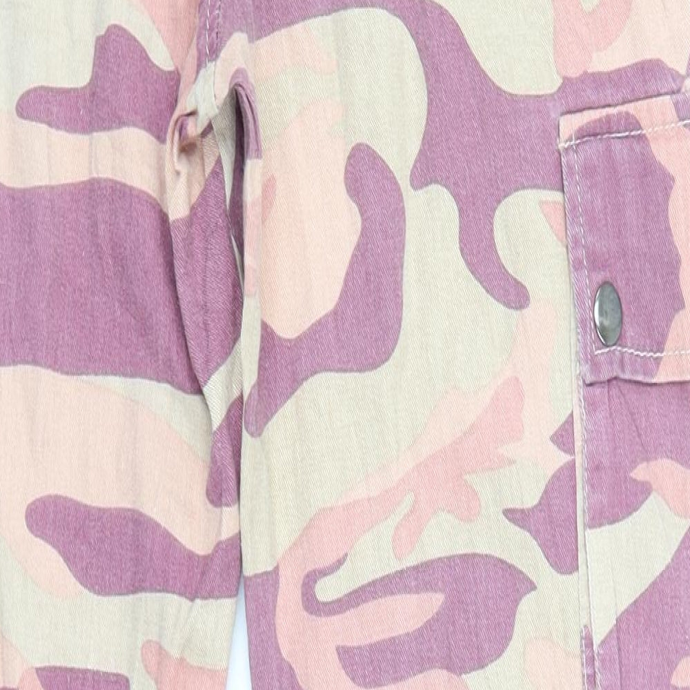 Primark Womens Multicoloured Camouflage Denim Straight Jeans Size 4 L26 in - Elastic Waist/leg