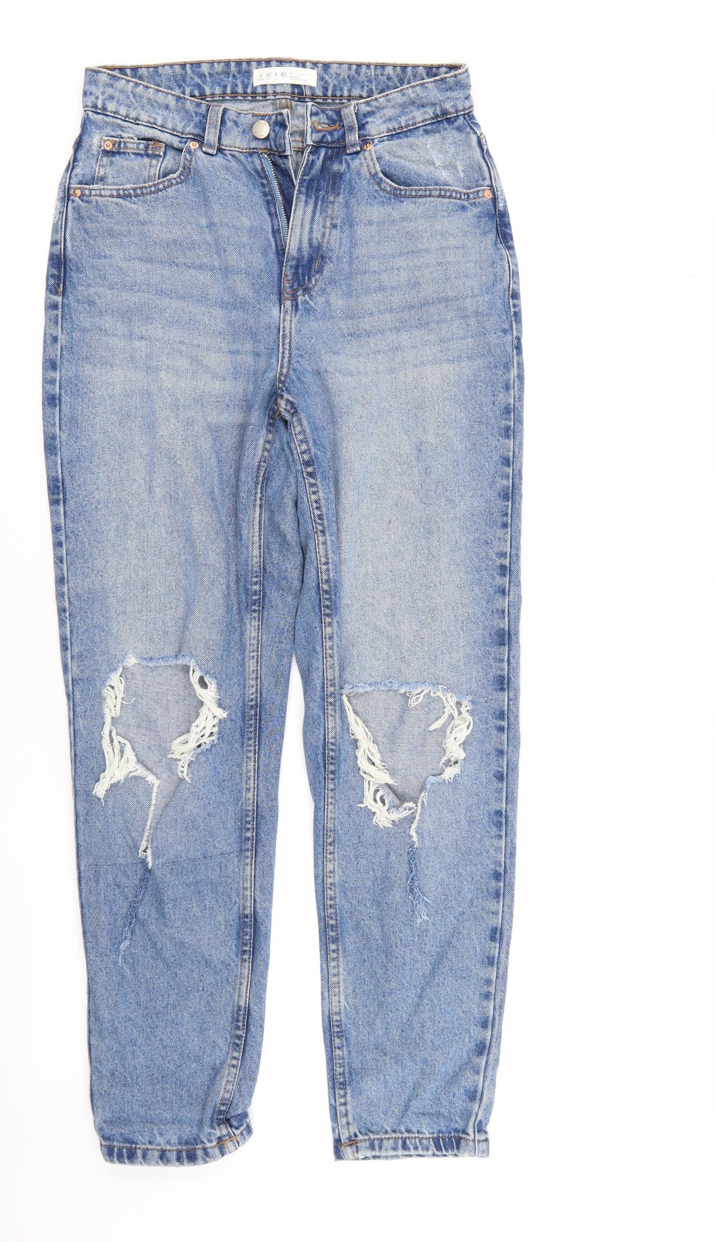 Denim & Co. Womens Blue  Denim Straight Jeans Size 8 L28 in