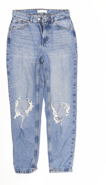 Denim & Co. Womens Blue  Denim Straight Jeans Size 8 L28 in