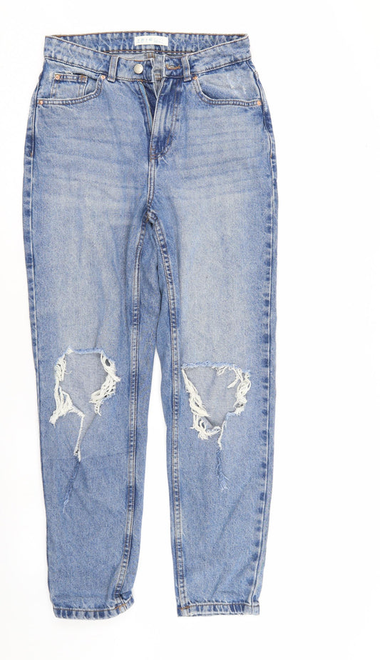 Denim & Co. Womens Blue  Denim Straight Jeans Size 8 L28 in