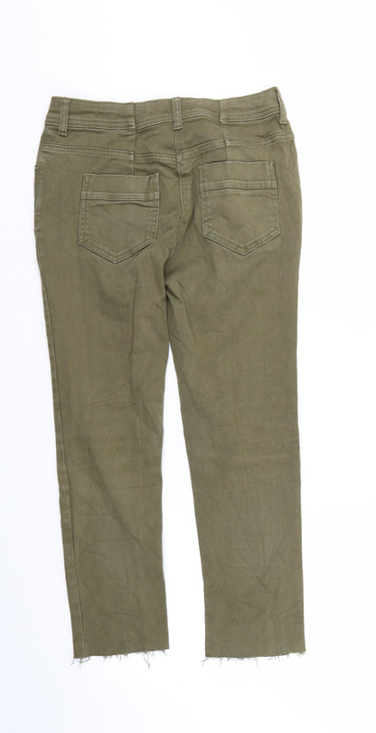 F&F Womens Green  Denim Cropped Jeans Size 8 L23 in
