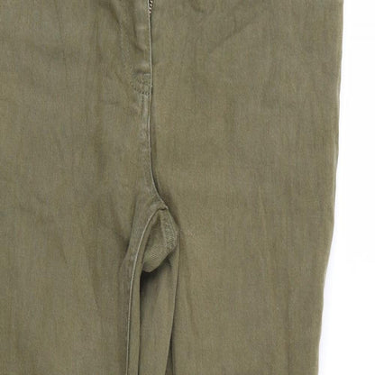 F&F Womens Green  Denim Cropped Jeans Size 8 L23 in