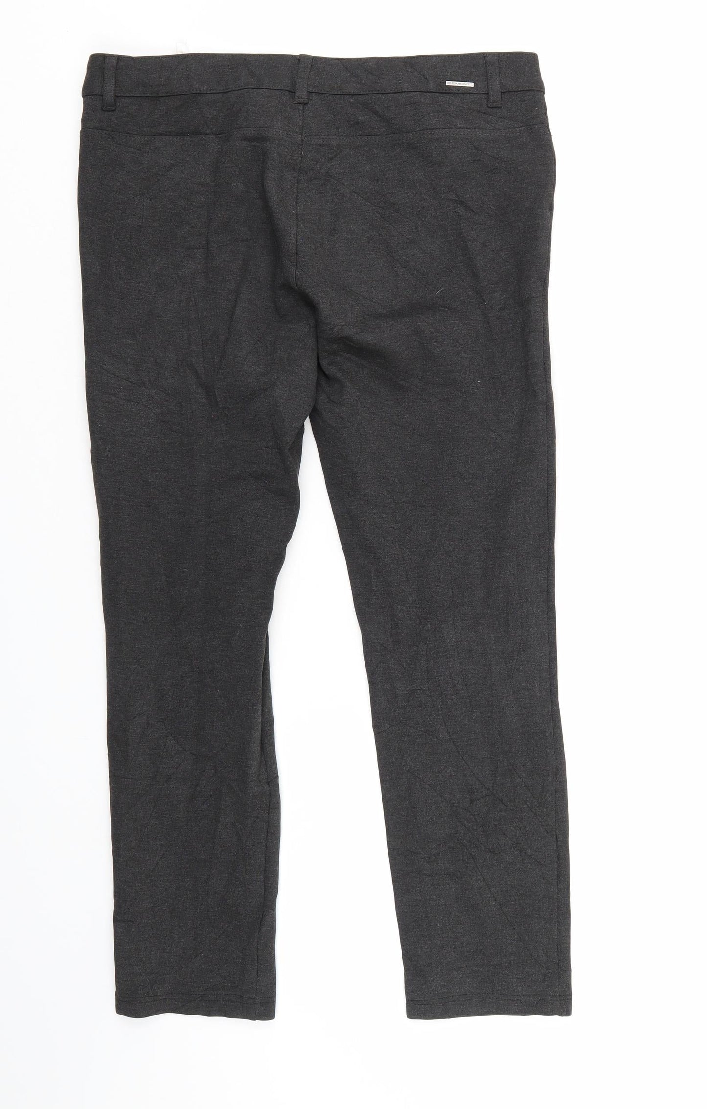 Womens UK Size L Promod Regular Fit Cropped Grey Trousers