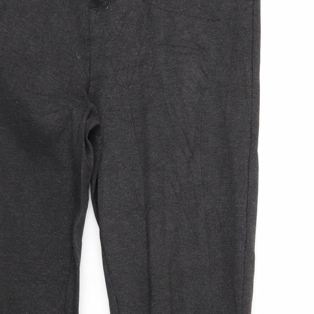 Womens UK Size L Promod Regular Fit Cropped Grey Trousers