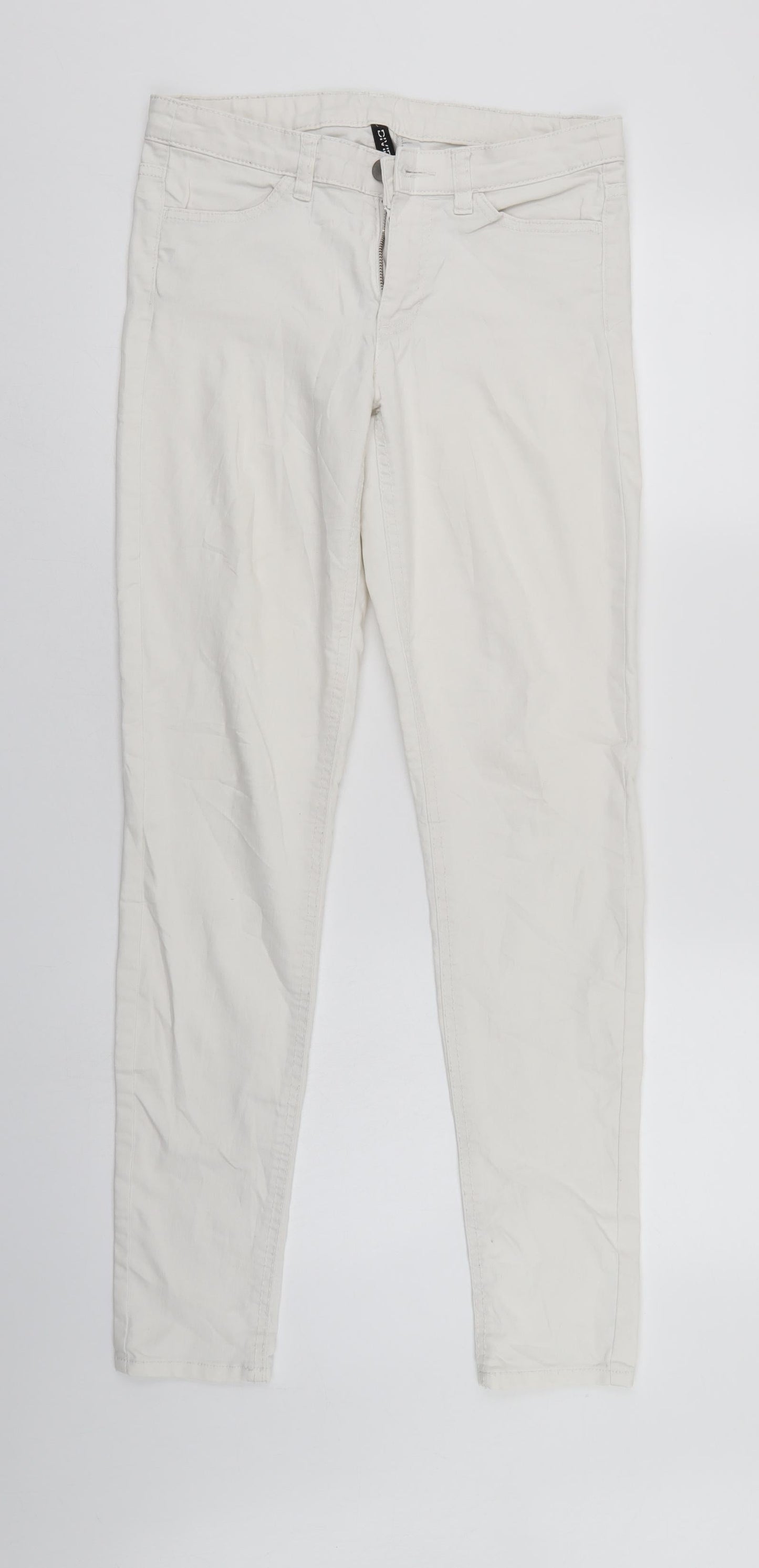Womens UK Size 10 Divided Regular Fit Skinny White Jeans