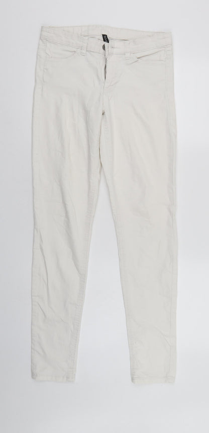 Womens UK Size 10 Divided Regular Fit Skinny White Jeans