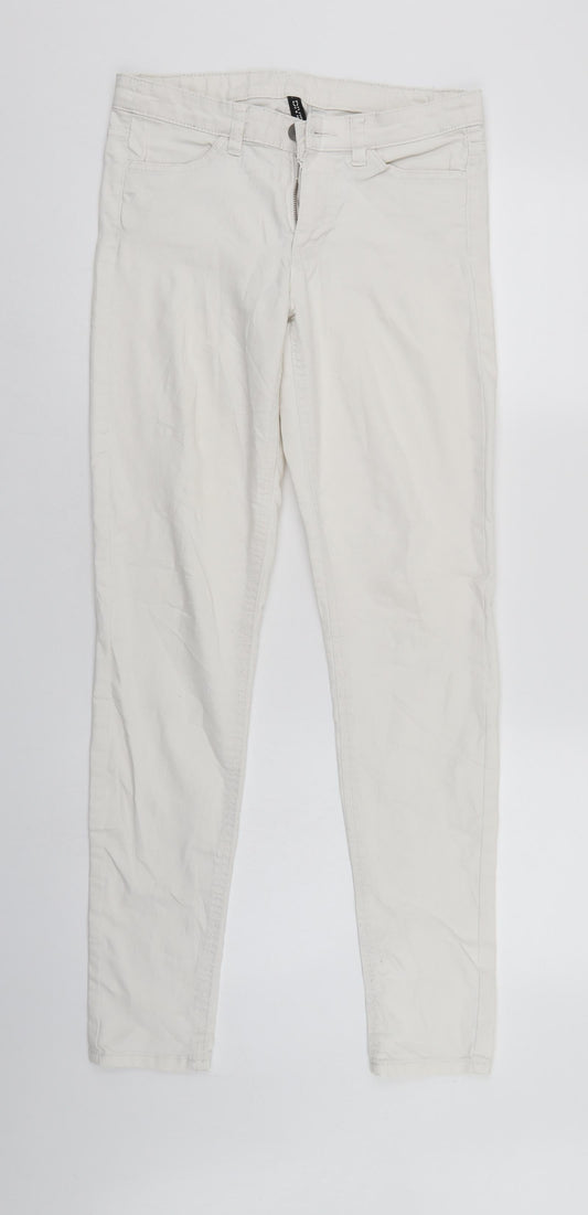 Womens UK Size 10 Divided Regular Fit Skinny White Jeans