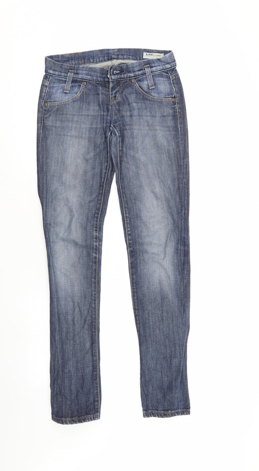 lee  Womens Blue  Denim Straight Jeans Size 25 in L33 in