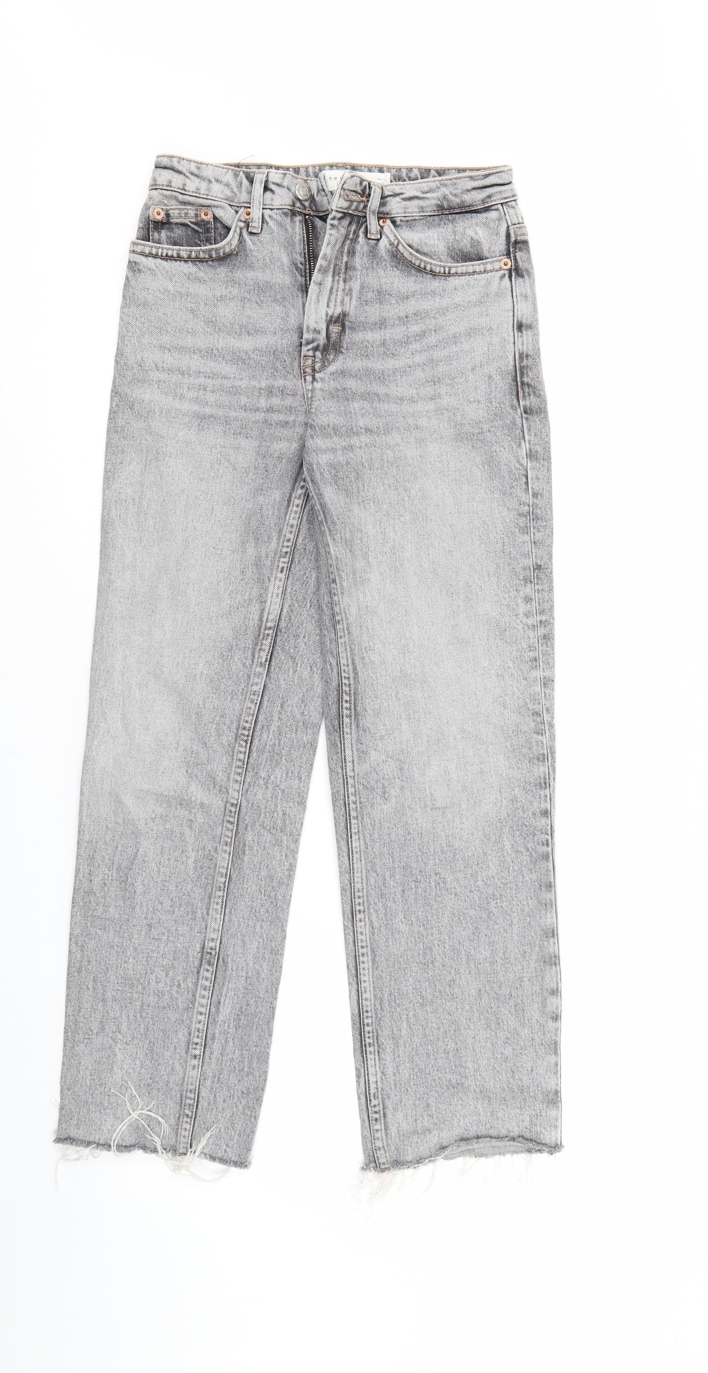Mens UK Size 24 Top Shop Regular Fit Cropped Grey Jeans