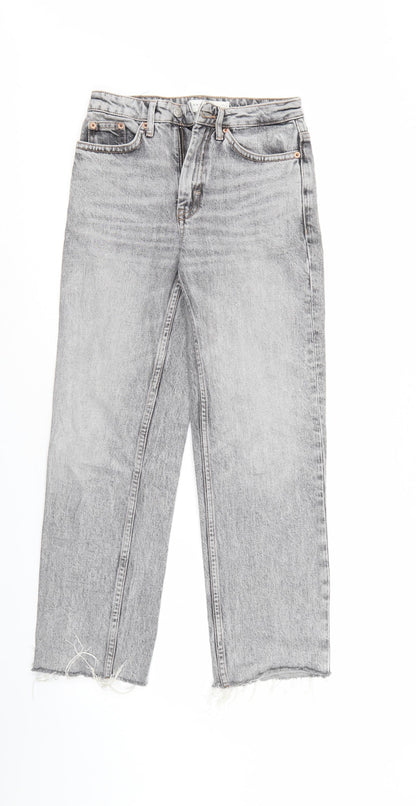 Mens UK Size 24 Top Shop Regular Fit Cropped Grey Jeans