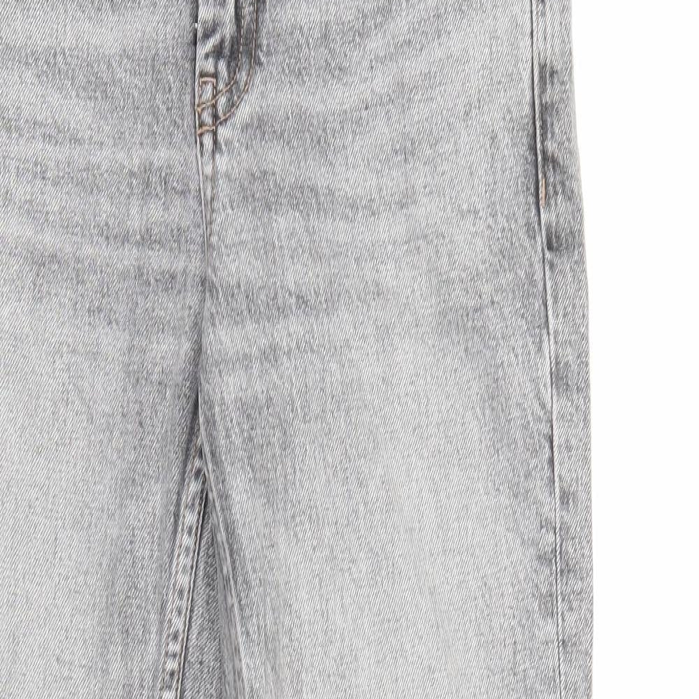 Mens UK Size 24 Top Shop Regular Fit Cropped Grey Jeans