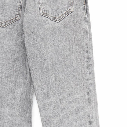 Mens UK Size 24 Top Shop Regular Fit Cropped Grey Jeans