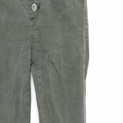 Hand Work denim Mens Green  Denim Tapered Jeans Size 26 L29 in