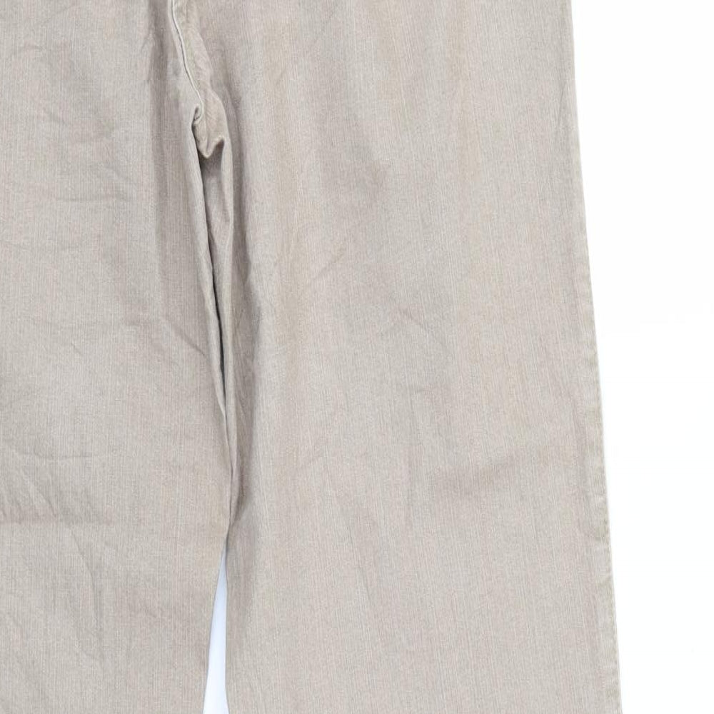 Perworn Womens Beige  Denim Straight Jeans Size 32 in L32 in