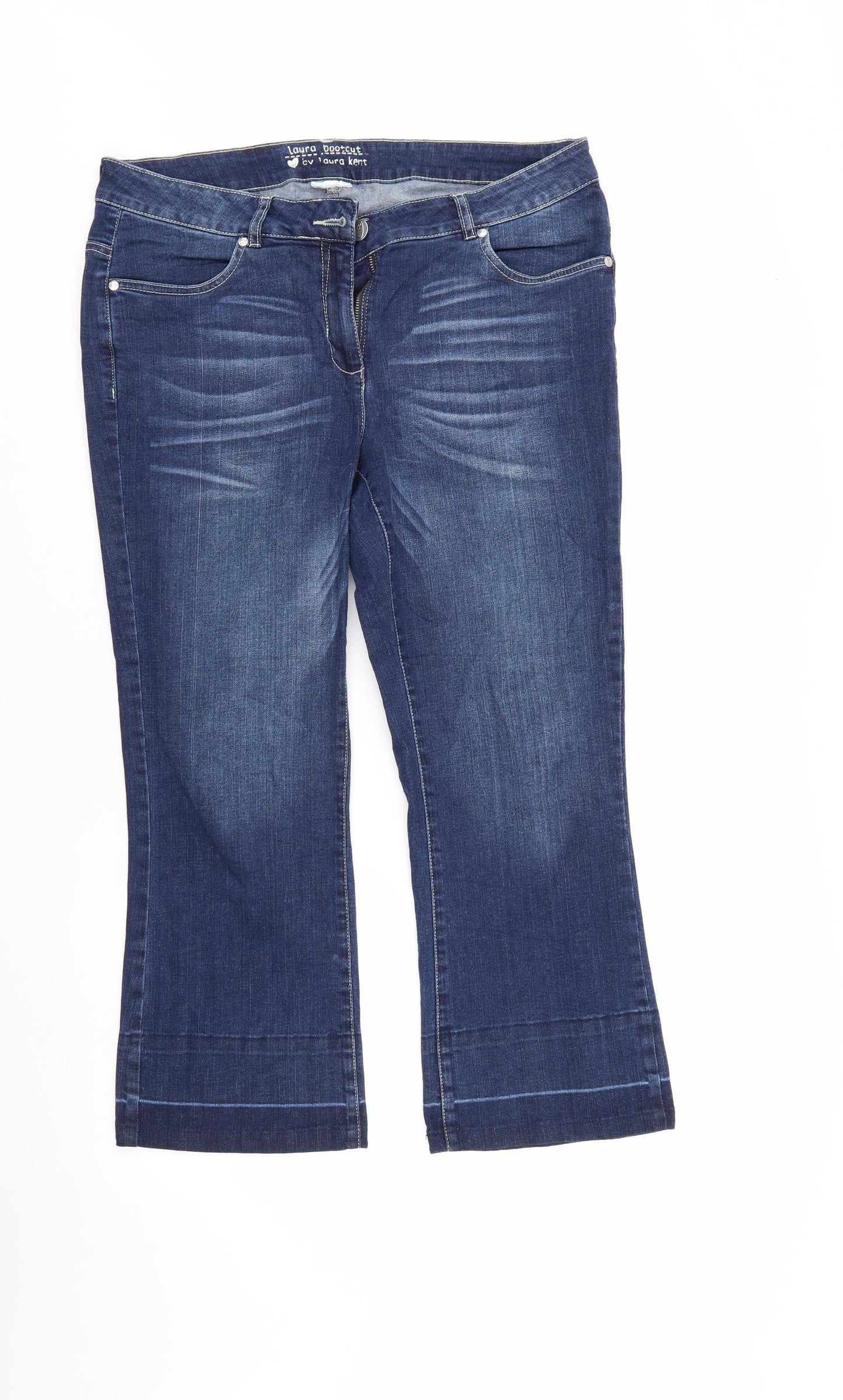 Laura Kent Womens Blue  Denim Cropped Jeans Size 34 in L26 in