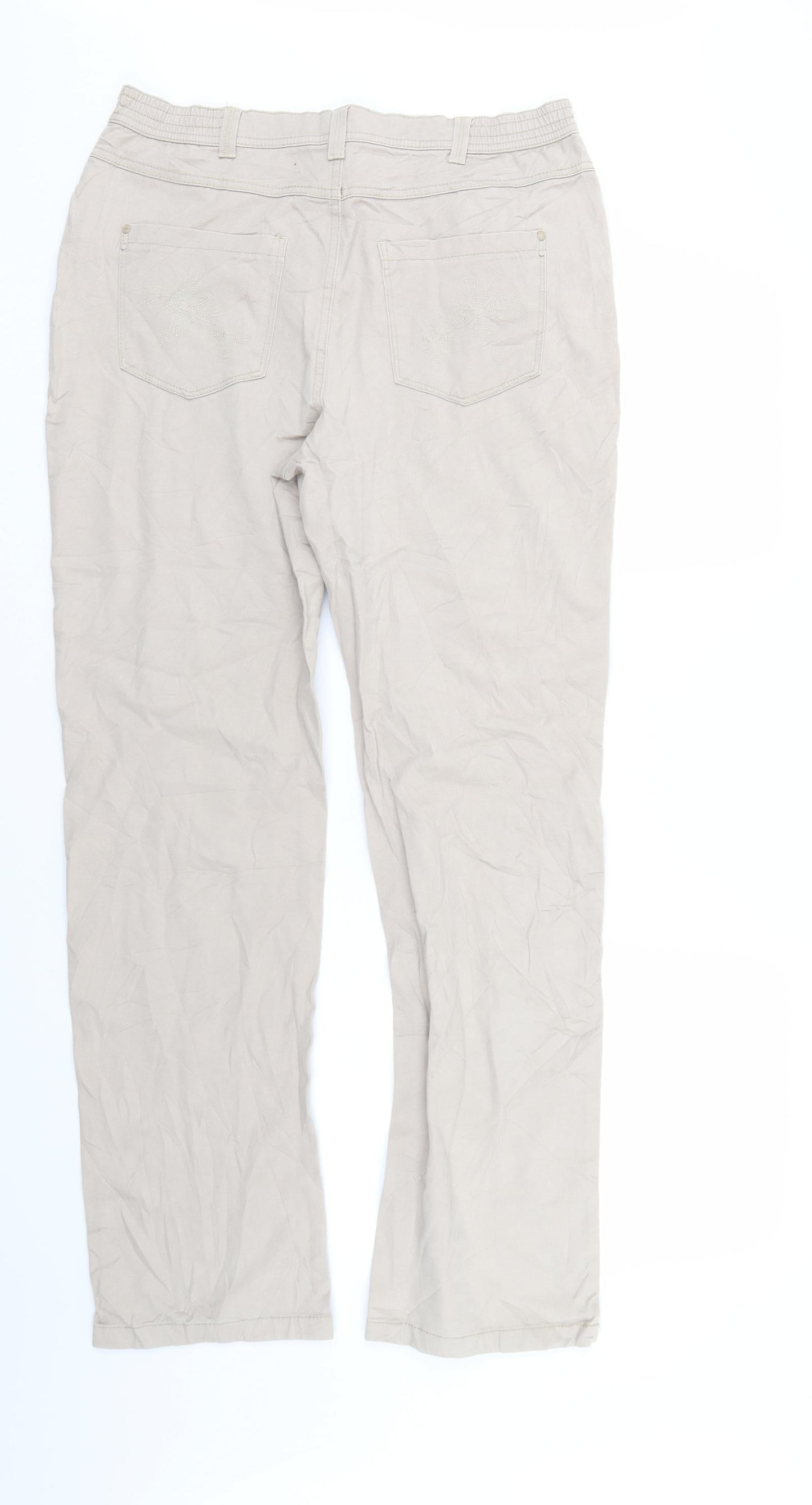 Charles Jogule Womens Beige  Denim Straight Jeans Size 32 in L29 in