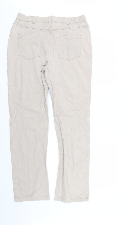 Charles Jogule Womens Beige  Denim Straight Jeans Size 32 in L29 in