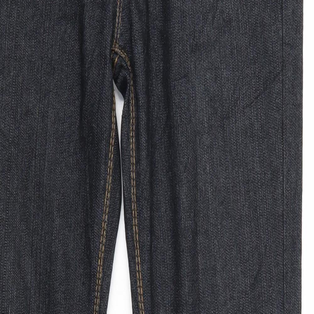 Womens UK Size 6 Preworn Regular Fit Straight Black Jeans