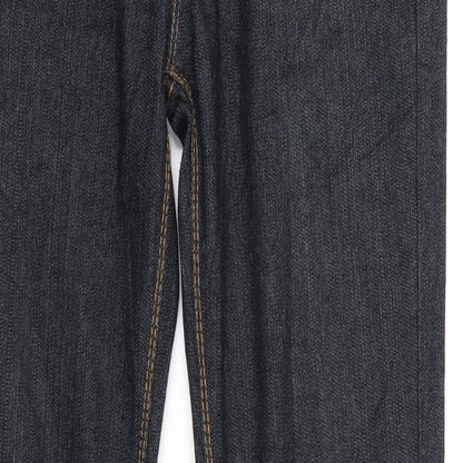 Womens UK Size 6 Preworn Regular Fit Straight Black Jeans