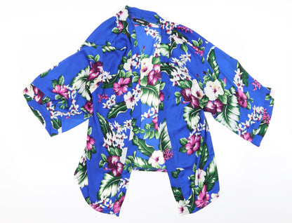 Womens UK Size 8 misguided Blue Basic Blouse