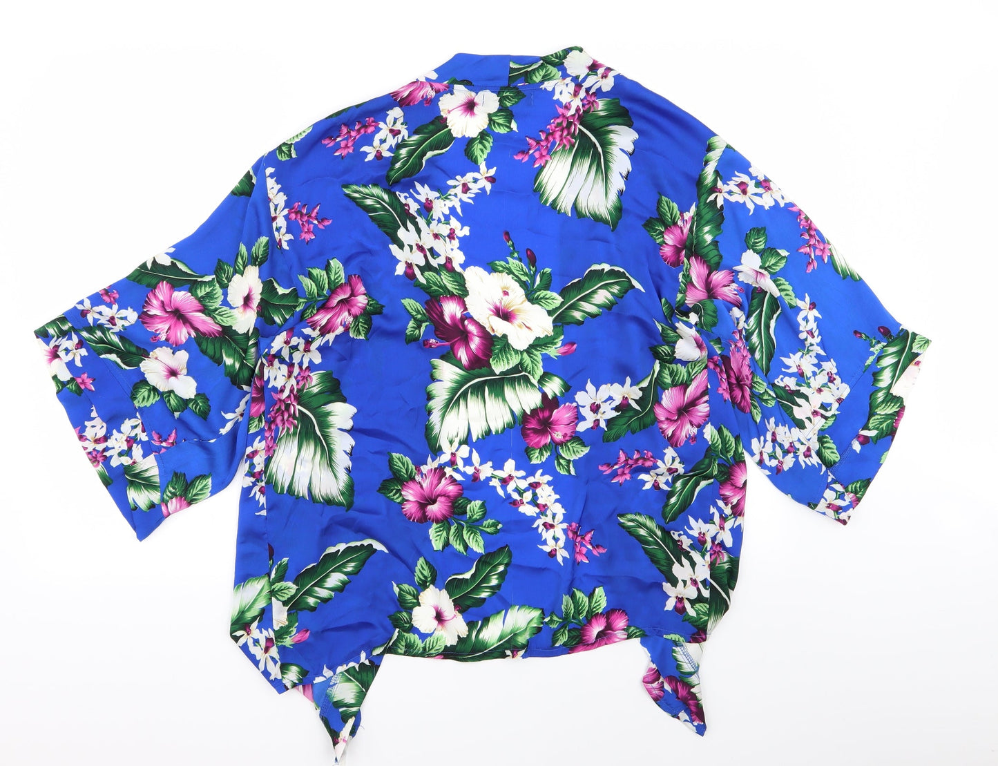 Womens UK Size 8 misguided Blue Basic Blouse