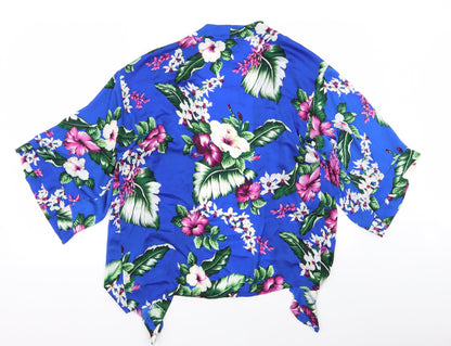 Womens UK Size 8 misguided Blue Basic Blouse
