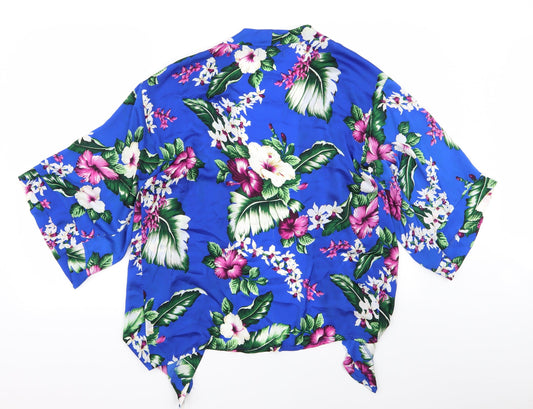 Womens UK Size 8 misguided Blue Basic Blouse