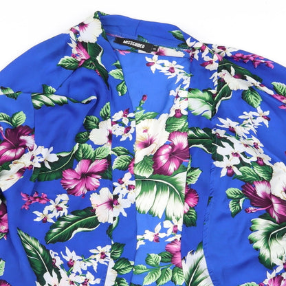 Womens UK Size 8 misguided Blue Basic Blouse