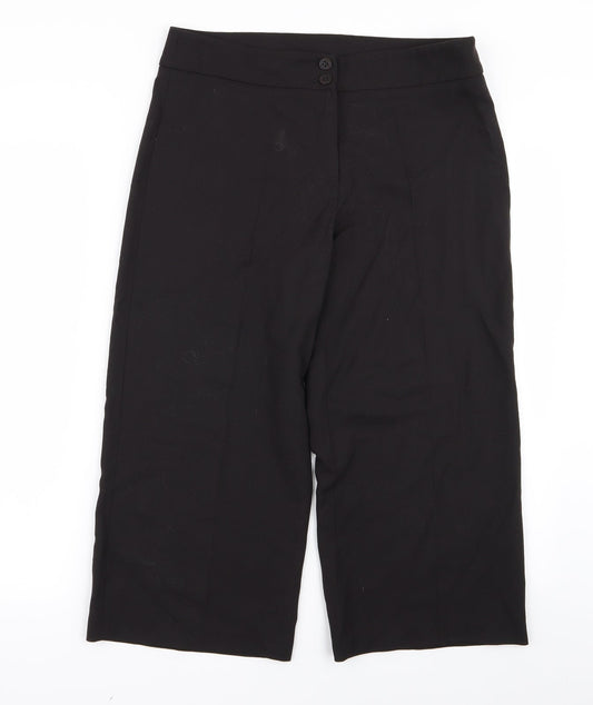 Womens UK Size 12 Preworn Regular Fit  Black Trousers