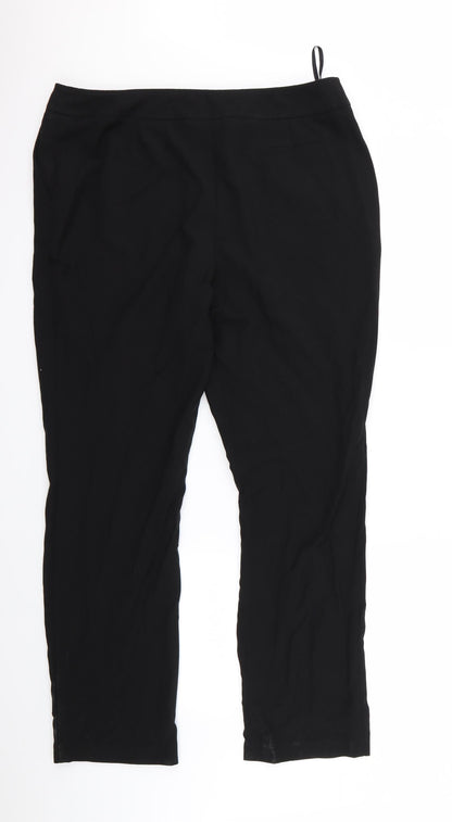 Womens UK Size 16 Preworn Regular Fit  Black Trousers