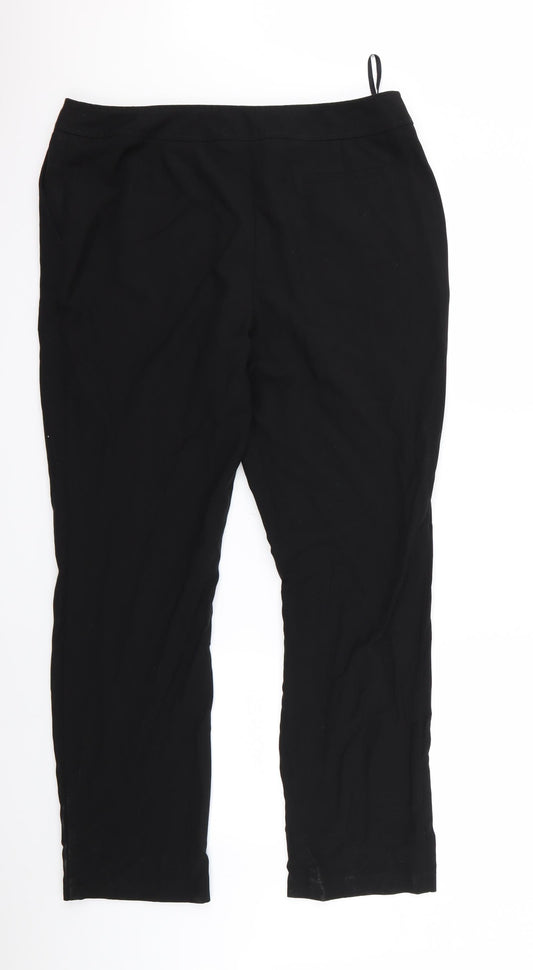 Womens UK Size 16 Preworn Regular Fit  Black Trousers