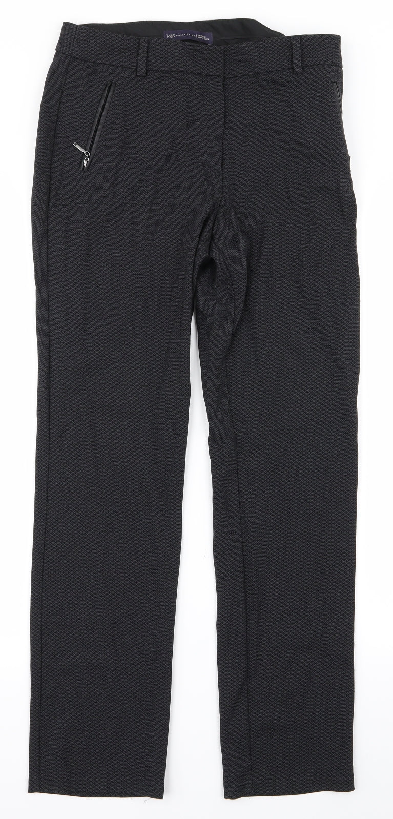 m&s Womens Black   Trousers  Size 8 L24 in