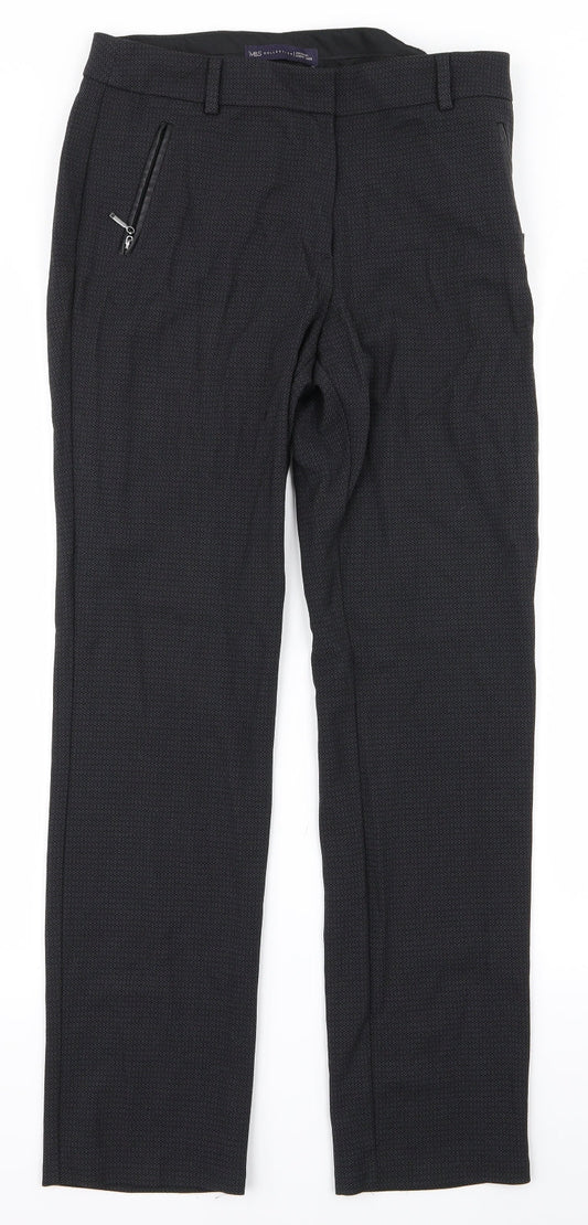 m&s Womens Black   Trousers  Size 8 L24 in
