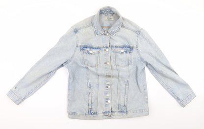 Womens UK Size 10 New Look Blue Biker Coat