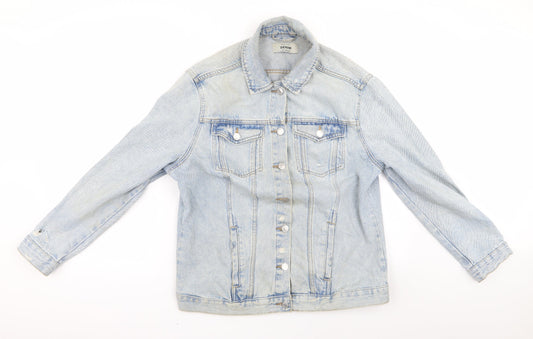 Womens UK Size 10 New Look Blue Biker Coat