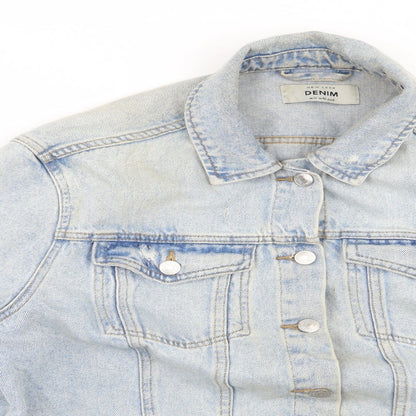 Womens UK Size 10 New Look Blue Biker Coat