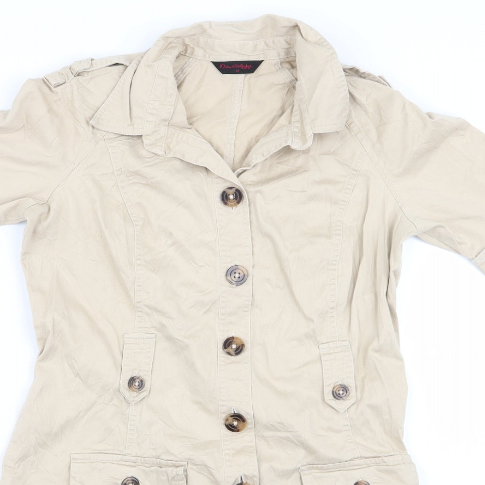 Womens UK Size 14 Miss Selfridge Beige Overcoat