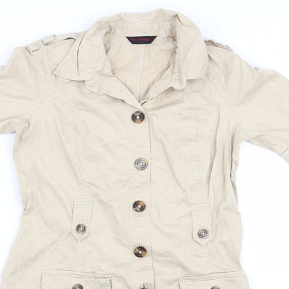 Womens UK Size 14 Miss Selfridge Beige Overcoat