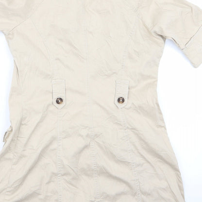 Womens UK Size 14 Miss Selfridge Beige Overcoat