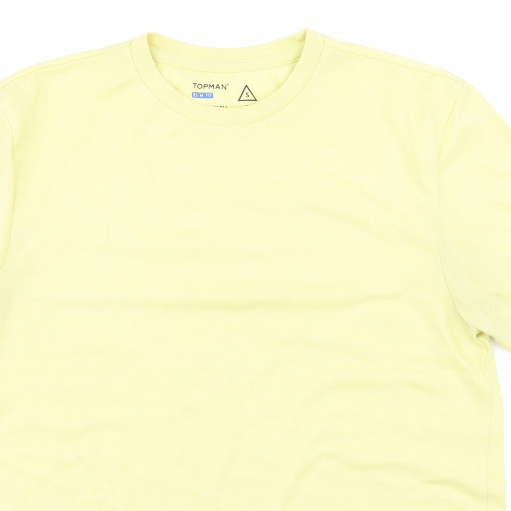 Topman Mens Yellow    T-Shirt Size S