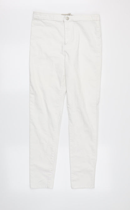 Womens UK Size 14 DenimCo Regular Fit Skinny White Jeans