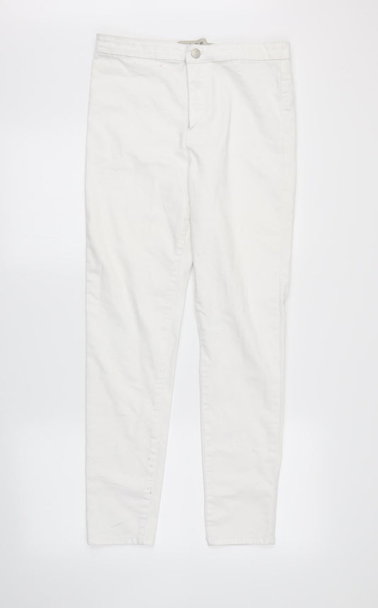 Womens UK Size 14 DenimCo Regular Fit Skinny White Jeans