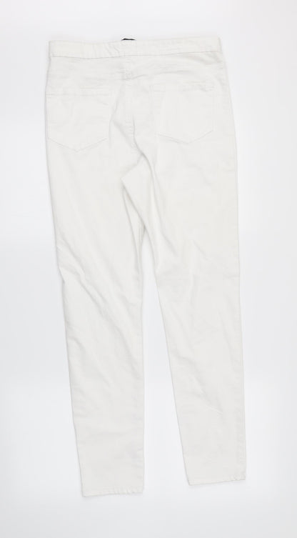 Womens UK Size 14 DenimCo Regular Fit Skinny White Jeans