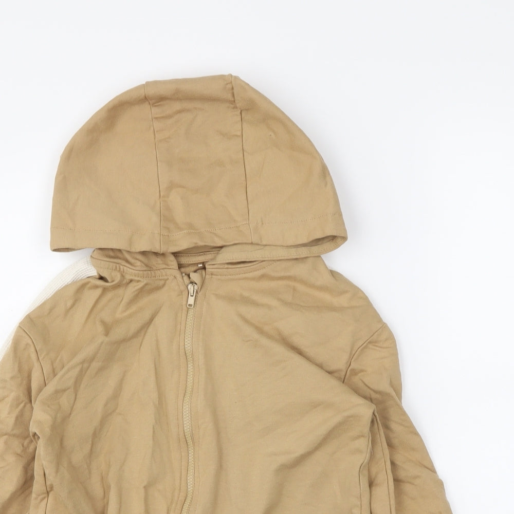 geogre Boys Beige   Full Zip Hoodie Size 6-7 Years