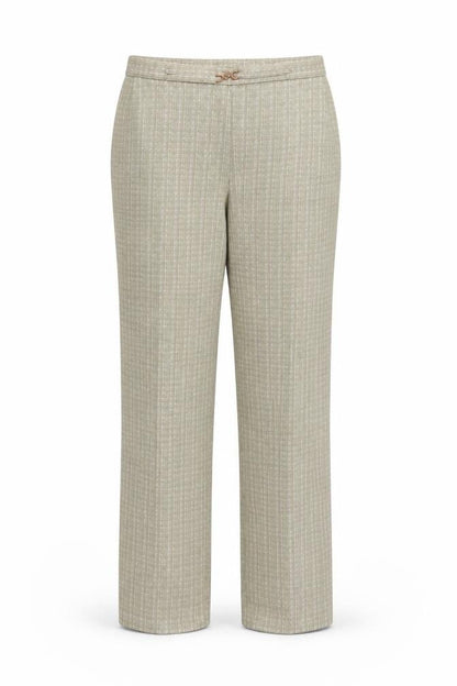 Marks & Spencer Womens Beige Plaid  Trousers  Size 14 L25 in