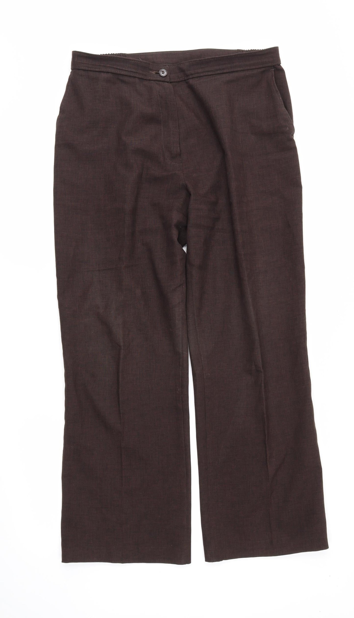 Womens UK Size 14 M&S Regular Fit  Brown Trousers